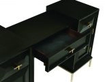 Art Deco 4-Drawer Vanity Desk Americano And Rose Brass