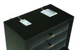 Art Deco 3-Drawer Rectangular Nightstand Americano And Rose Brass