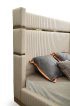Modrest Sterling Modern Beige Bonded Leather & Gold Bed King