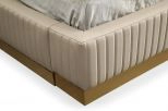 Modrest Sterling Modern Beige Bonded Leather & Gold Bed King