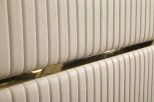Modrest Sterling Modern Beige Bonded Leather & Gold Bed King