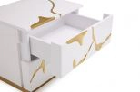 Aspen Modern White & Gold Nightstand