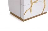 Aspen Modern White & Gold Nightstand