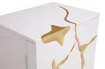 Aspen Modern White & Gold Nightstand