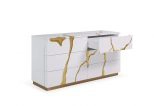 Aspen Modern White & Gold Dresser