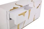 Aspen Modern White & Gold Dresser