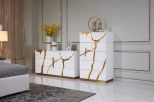 Aspen Modern White & Gold Dresser