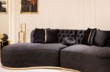 Laurent Black Velvet Sectional