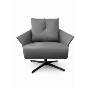Leather Accent/swivel chair Dark blue