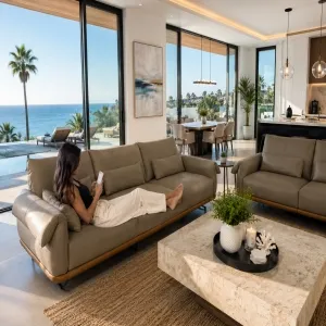 Geneva 3 Seater Leather Sofa