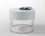 Liv Modern White Lacquer Round Nightstand