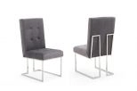 Legend Modern Grey Fabric & Stainless Steel Dining Chair (set Of