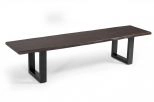 Leon Modern Umber Wood Live Edge Dining Bench