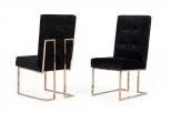 Legend - Modern Black & Rosegold Dining Chair (set Of 2)