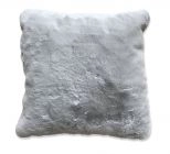 Silver Modern Soft Luxury Faux Fur Pillow