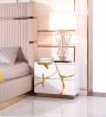 Aspen Modern White & Gold Nightstand