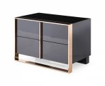 Cartier Modern Black & Rosegold Nightstand