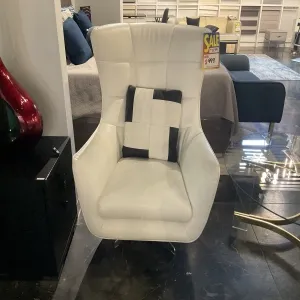 Boss White Leather Chair