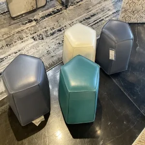 Star Leather Ottoman 